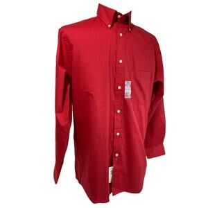 Small 14-14.5 (32/33) Izod Mens New Crimson Red Button Down Shirt